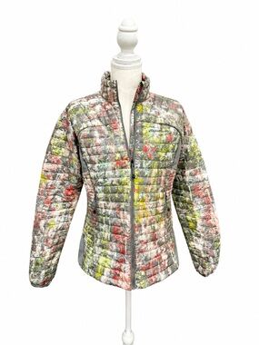 Eddie Bauer StormDown 800 Fill Floral Print Puffer Jacket Medium Packable